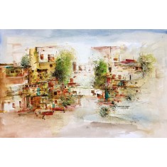Ejaz Khan, 13 x 20 Inch, Water Color on Paper, Abstract Painting, AC-EJK-007